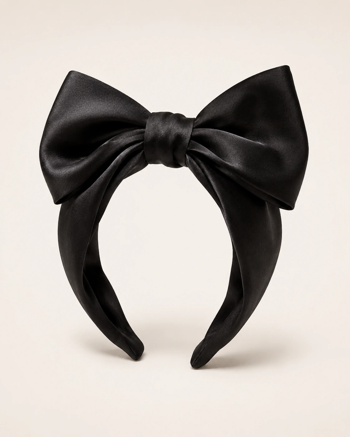 Silk Accessory 9 Black silk bow headband with large elegant ribbon design for fashion accessories