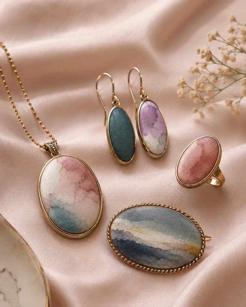 Gradient color silk jewelry accessories with handmade design