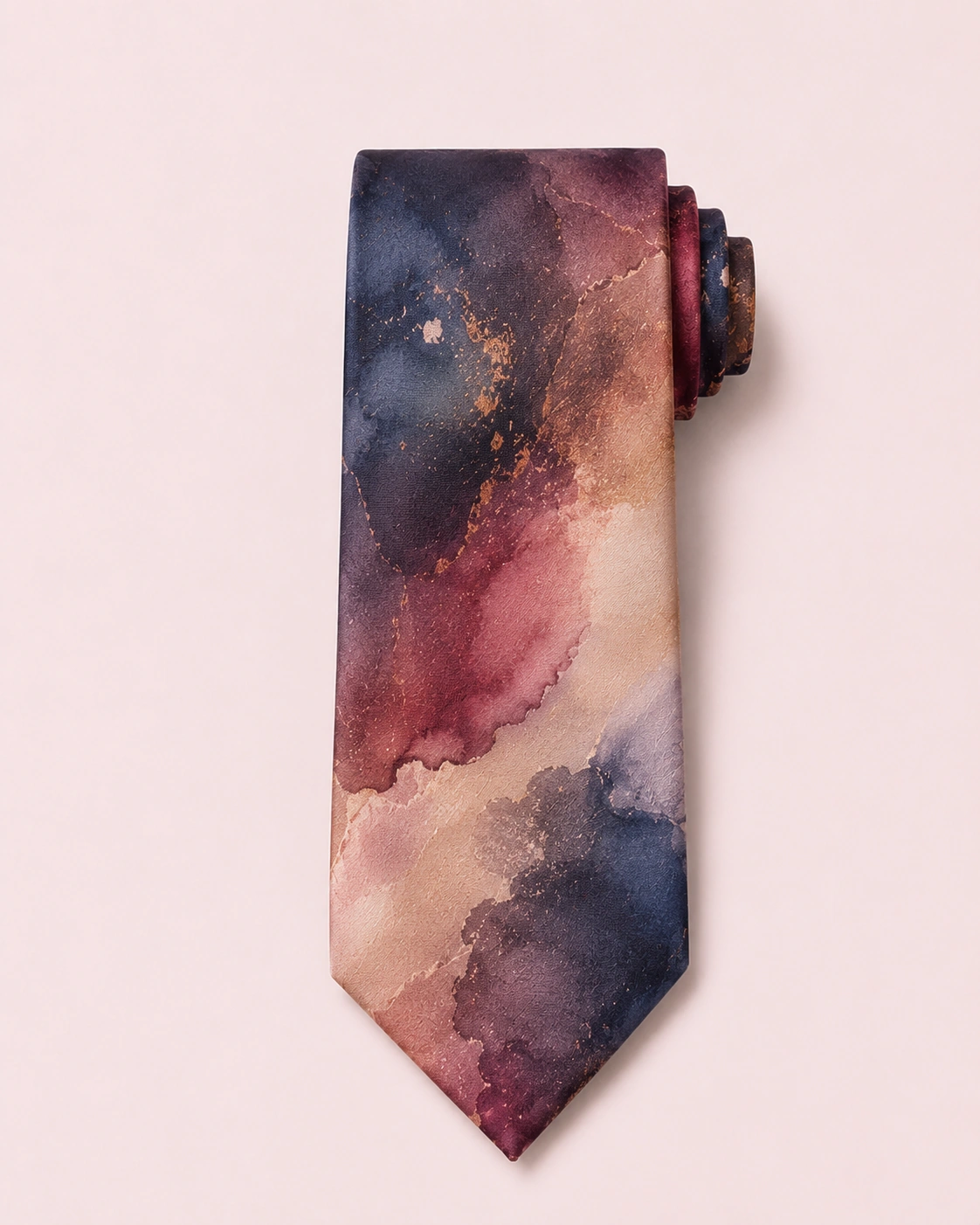 Silk Tie 9 Abstract watercolor gradient silk tie with artistic printed design for fashion brands
