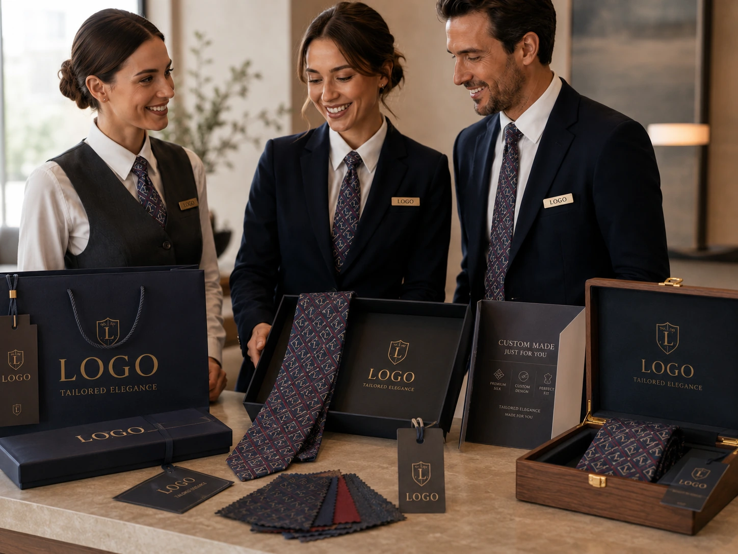 Silk Tie 24 Custom silk ties with branded packaging and logo customization for luxury corporate collections