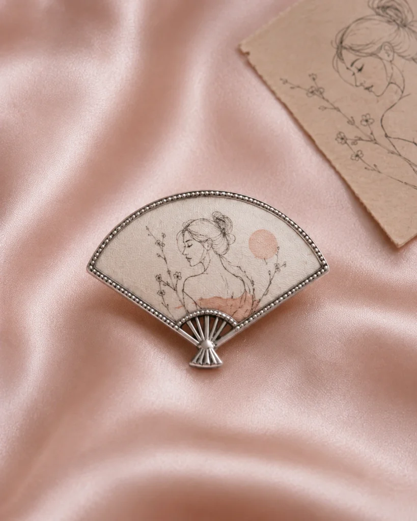 Custom oval silk jewelry earrings featuring hand drawn portrait designs for personalized fashion accessories.