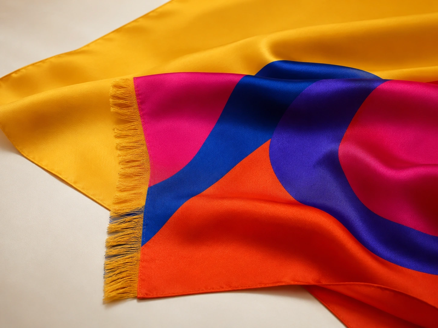 Silk Scarf 24 silk scarf fringe edge detail