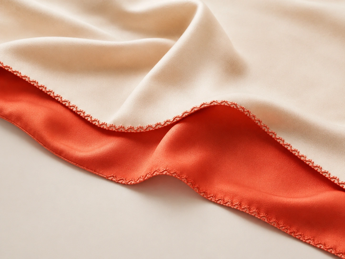 Silk Scarf 23 silk scarf zigzag hemming detail