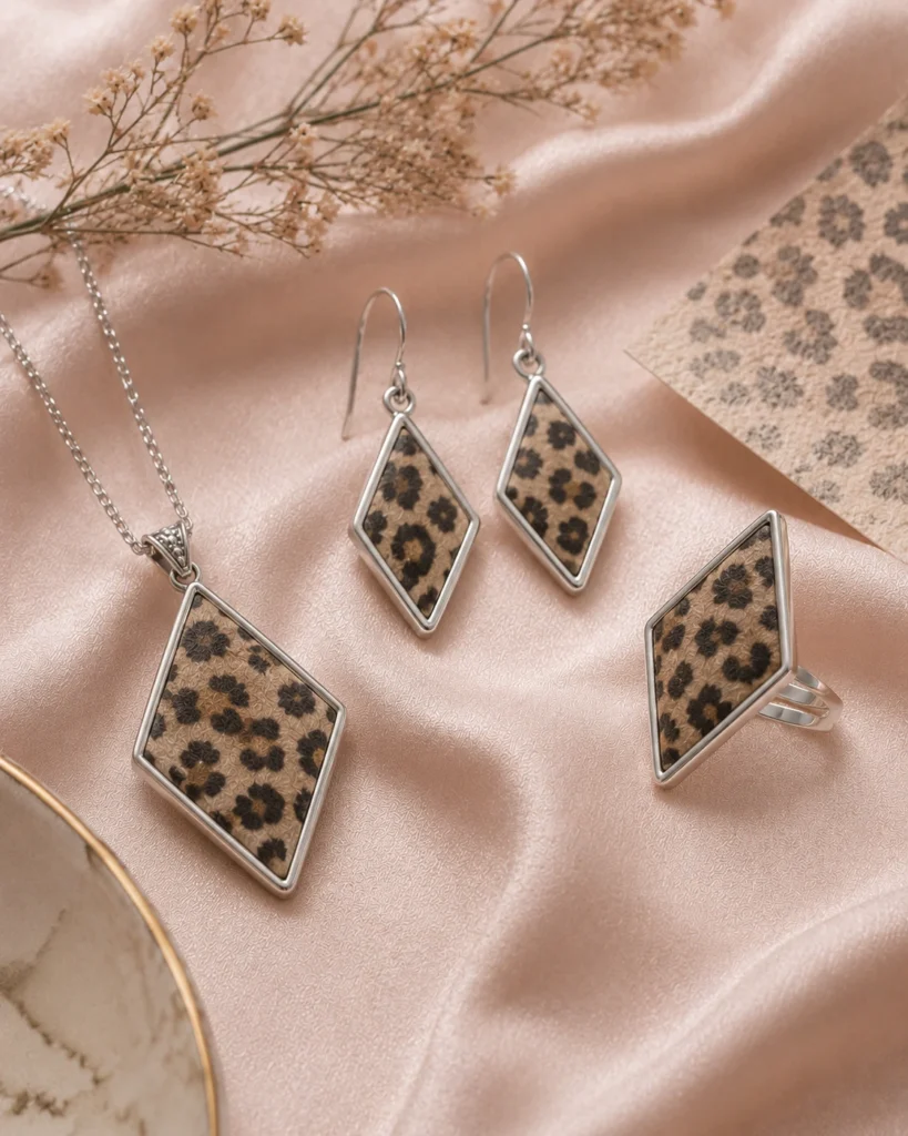 Leopard print custom silk jewelry accessories